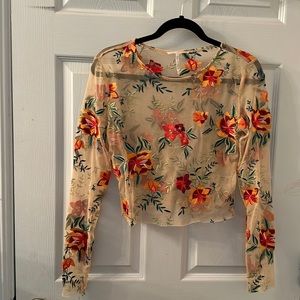 Sheer crop shirt